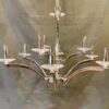 Vintage Gothic Torch With Frosted Glass In Wrought Iron Wall Light