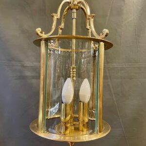 Vintage French Empire Style Three Light Pendant Gilt