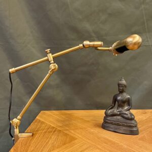 Vintage Brass Adjustable Lamp With Clamp Foot