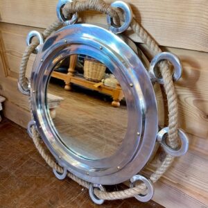 Chrome Nautical Mirror With Rope Detail