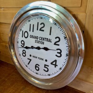 Chrome Large Face Retro Station Clock