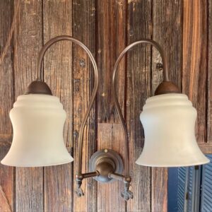 Victorian Style Double Wall Sconce With Bell Shades