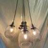 Black Single Caged Pendant With Copper Bulb Holder
