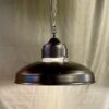 Industrial Style Grey Dome Pendant With Terracotta Underside