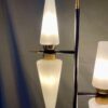 Vintage Cocktail Floor Lamp With Two Smoked Glass Tables & Three Plastic Shades