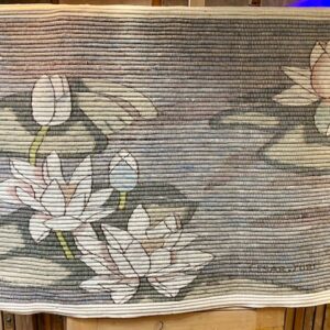 Vintage Handwoven Wall Hanging With Lotus Flower Design