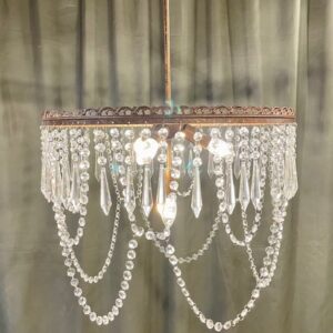 Contemporary Glass Four Light Crystal Chandelier