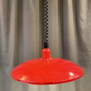 Mid Century Red Enamel Rise & Fall Pendant