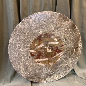 Rare Granite Table Top With Ammonite Motif