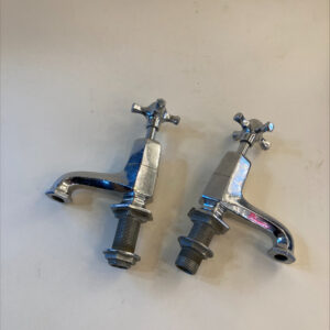 Art Deco Chrome Bath Taps Pair