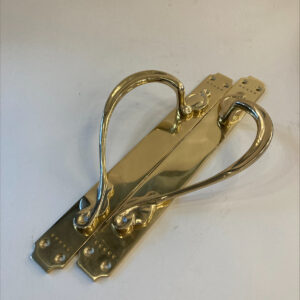 Art Nouveau Style Brass Door Pulls Pair