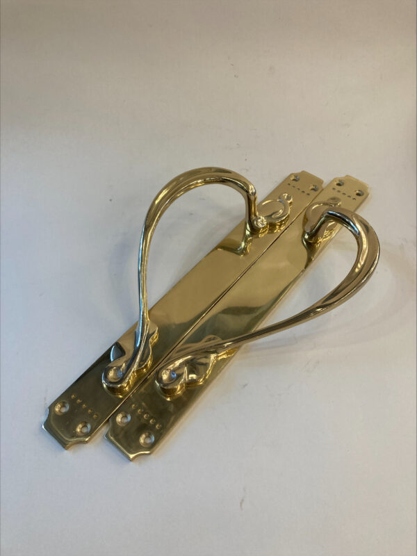 Art Nouveau Style Brass Door Pulls Pair