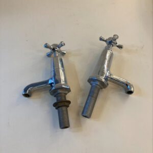 Art Deco Chrome Sink Taps Pair