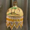 Vintage Glazed Ceramic Floral Lamp