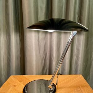 Art Deco Style Adjustable Black & Chrome Mushroom Lamp