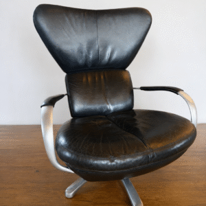 Leolux Formi Black Leather Recliner Chair