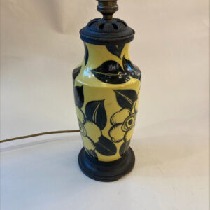 Vintage Glazed Ceramic Floral Lamp