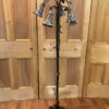 French Natural Form Wooden Lamp With Woollen Shade