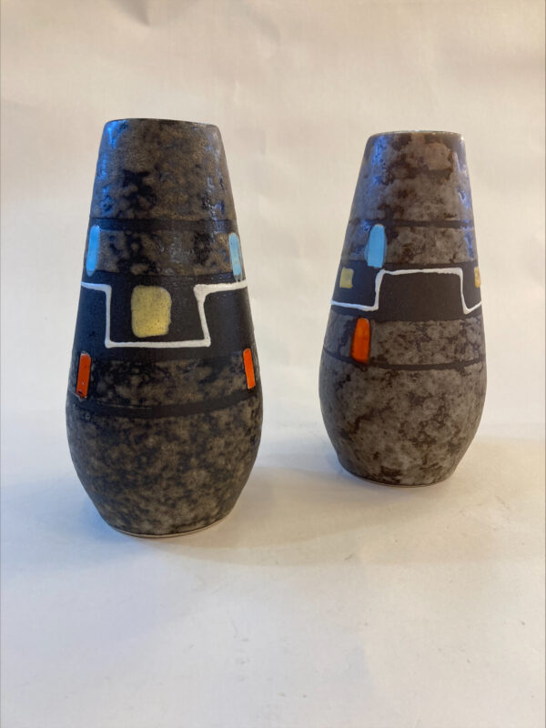 Vintage West German Pottery Vases Pair