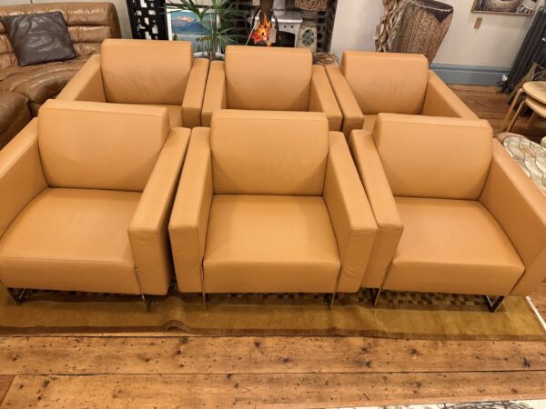 Artifort Mare Tan Leather Chairs