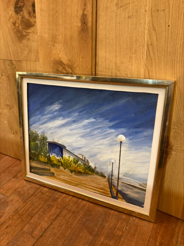 Framed Oil Painting Of 'Quays Promenade' By S. Cauldwell