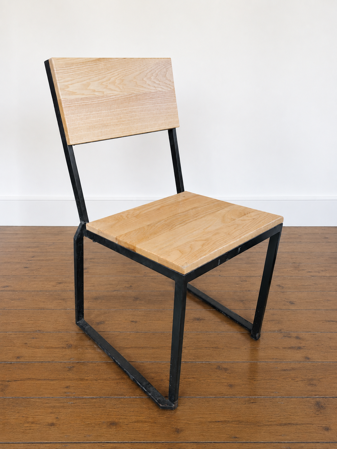 Contemporary Pine and Metal Dining Chair Contemporary Pine and Metal Dining Chair