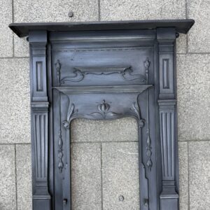 Art Nouveau Cast Iron Combination Fireplace