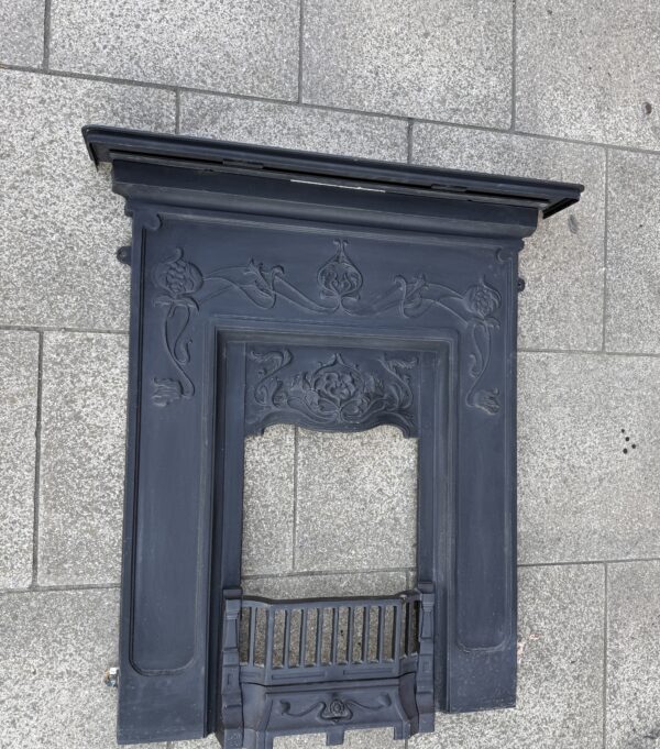 Art Nouveau Style Cast Iron Fireplace