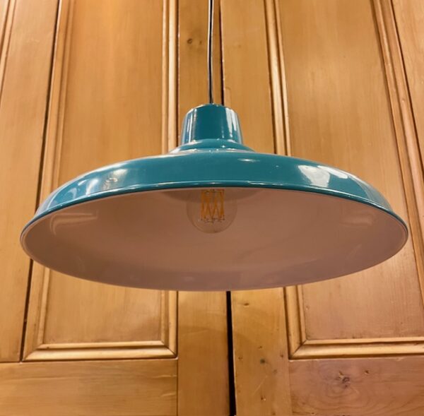 Contemporary Metal Coolie Pendant in Blue