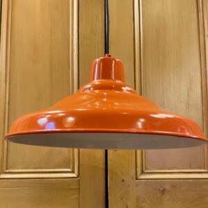 Contemporary Metal Coolie Pendant in Orange
