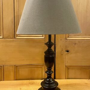 Black Metal Base Table Lamp with Grey Shade