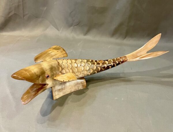 Vintage French Fish Carved from Horn