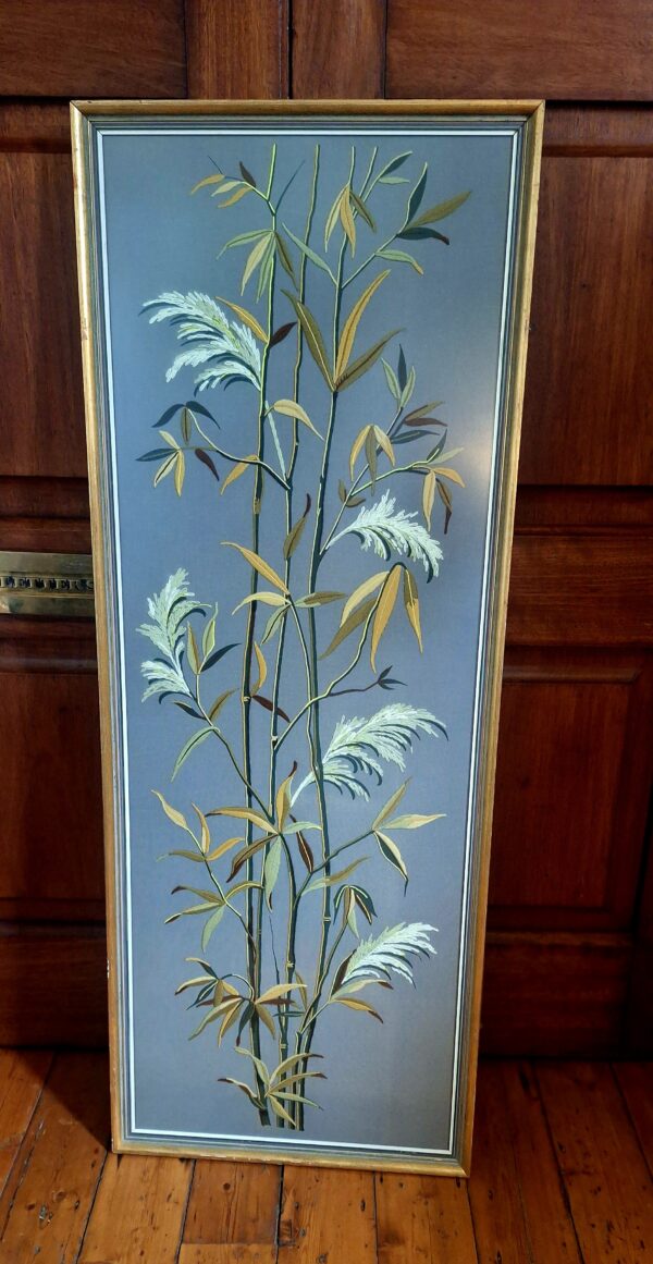 French Mid Century Embroided Textile Panel