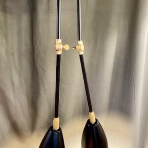 Contemporary Twin Arm Articularted Pendant in Blackened Brass