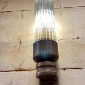 Art Deco Style Single Wall Light with Antique Brass Finish