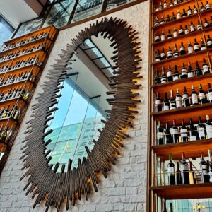 Bespoke Industrial Bobbin Mirror and Light