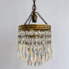 Contemporary Brass Finish Lamp Holder Base Mid Century Two Tier Waterfall Chandelier