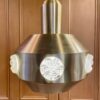 Mid Century Danish Pendant Glass Inserts Chrome