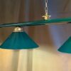 Green Brass Triple Table Light