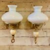 Vintage Wall Light Onyx Marble Brass