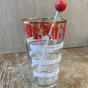 Mid Century Cocktail Making Glass