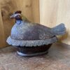 Antique Painted Carved Wooden Hen Box