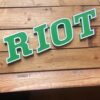Vintage Green 'Riot' Lettering