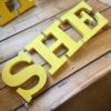 Vintage Metal 'She' Letters