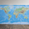 Contemporary World Map Wall Panel