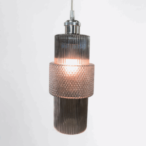Contemporary Smoked Glass Cylinder Pendant