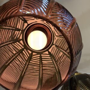 Art Deco Style Ribbed Glass Pendant