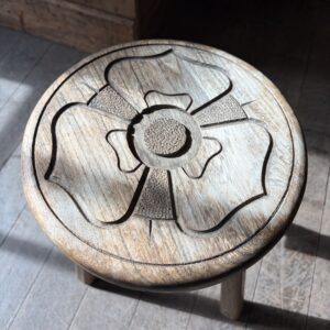 Vintage Carved Elm Milking Stool
