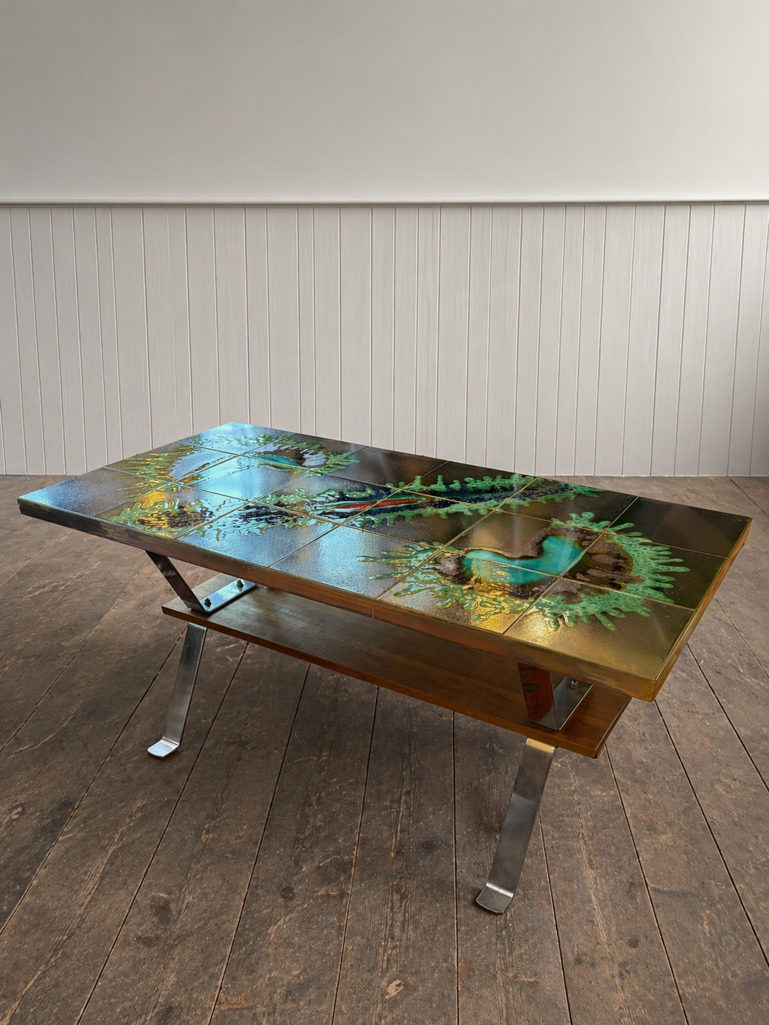 Mid Century Belgian Tile Top Table