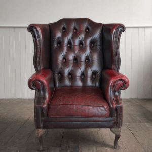 Vintage Queen Anne Chesterfield Armchair
